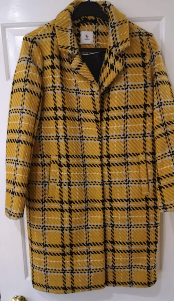 Ladies yellow check coat
